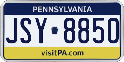 PA license plate JSY8850