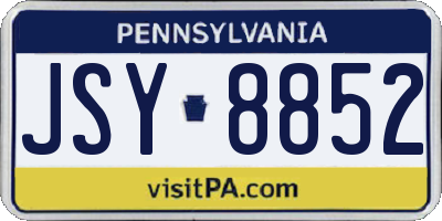 PA license plate JSY8852