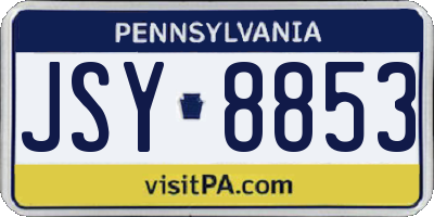 PA license plate JSY8853
