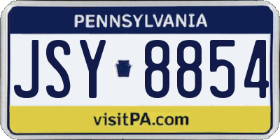 PA license plate JSY8854