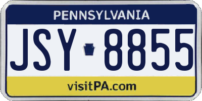 PA license plate JSY8855