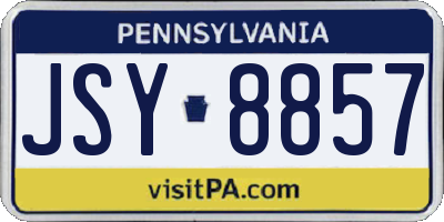 PA license plate JSY8857