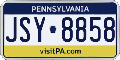 PA license plate JSY8858