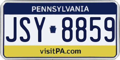 PA license plate JSY8859