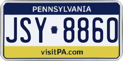 PA license plate JSY8860