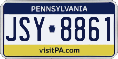PA license plate JSY8861