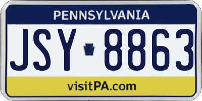 PA license plate JSY8863