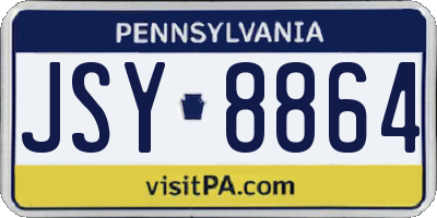 PA license plate JSY8864