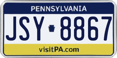 PA license plate JSY8867