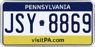 PA license plate JSY8869