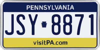 PA license plate JSY8871