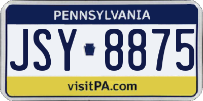 PA license plate JSY8875