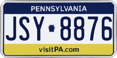 PA license plate JSY8876