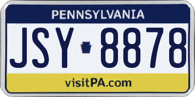 PA license plate JSY8878