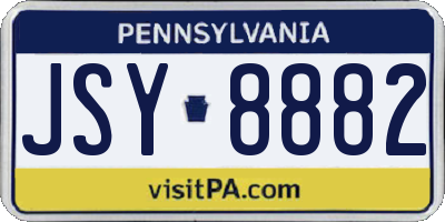 PA license plate JSY8882