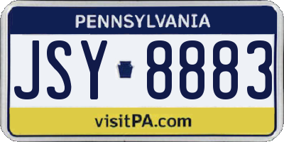 PA license plate JSY8883