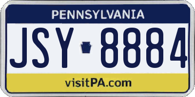 PA license plate JSY8884