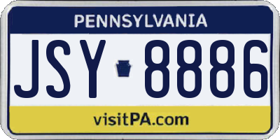 PA license plate JSY8886