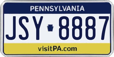 PA license plate JSY8887