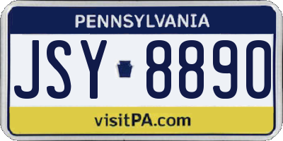 PA license plate JSY8890
