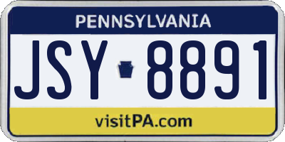 PA license plate JSY8891