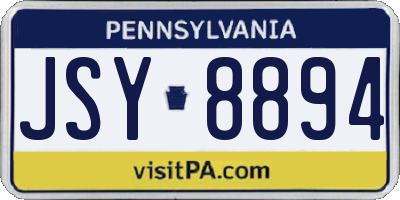 PA license plate JSY8894