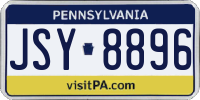 PA license plate JSY8896