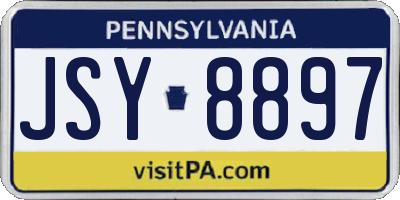 PA license plate JSY8897