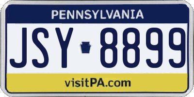 PA license plate JSY8899