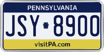 PA license plate JSY8900