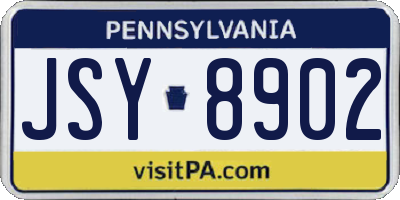 PA license plate JSY8902