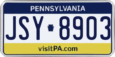 PA license plate JSY8903