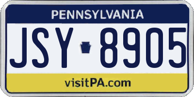 PA license plate JSY8905