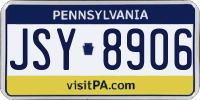 PA license plate JSY8906