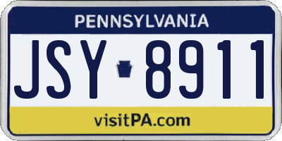 PA license plate JSY8911
