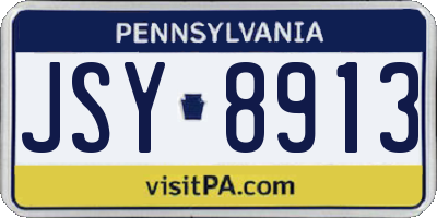PA license plate JSY8913