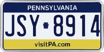 PA license plate JSY8914