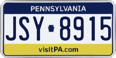PA license plate JSY8915