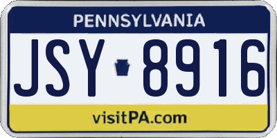 PA license plate JSY8916
