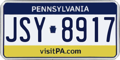 PA license plate JSY8917