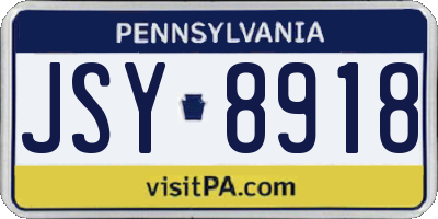 PA license plate JSY8918