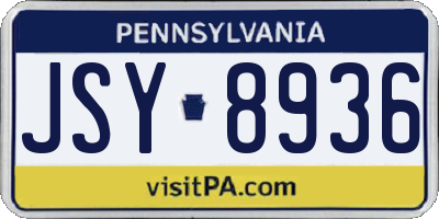 PA license plate JSY8936