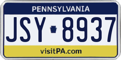 PA license plate JSY8937