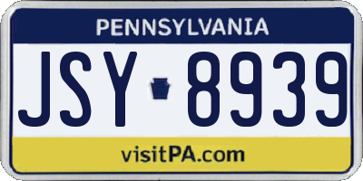 PA license plate JSY8939