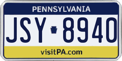 PA license plate JSY8940
