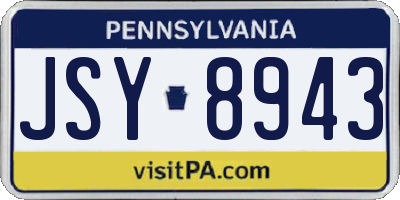 PA license plate JSY8943