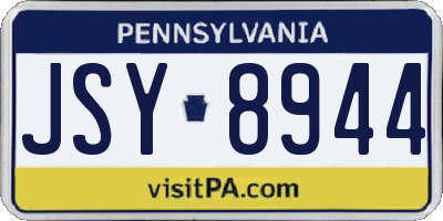 PA license plate JSY8944