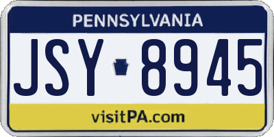 PA license plate JSY8945