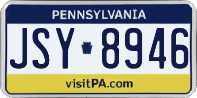 PA license plate JSY8946