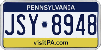 PA license plate JSY8948